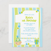 Eerste verjaardag kaart (Voorkant / Achterkant)