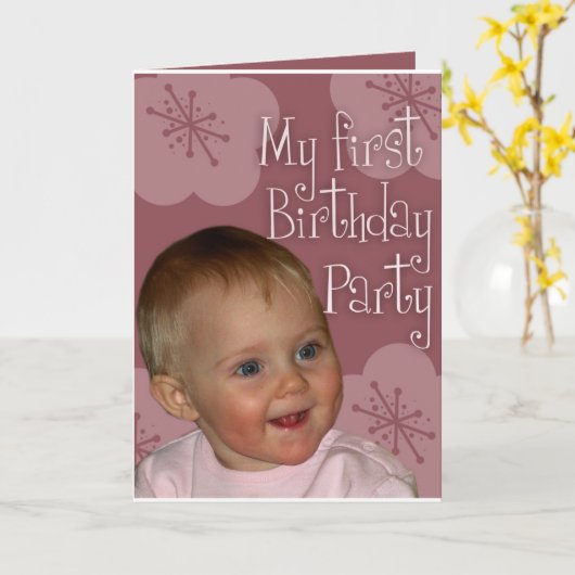 Eerste verjaardag kaart (Gele Bloem)