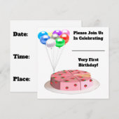 Eerste verjaardag Kaart Notitiekaartje (Voorkant / Achterkant)