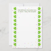 Eerste verjaardag kabouter gelukkige een klaver Ie Kaart (Achterkant)