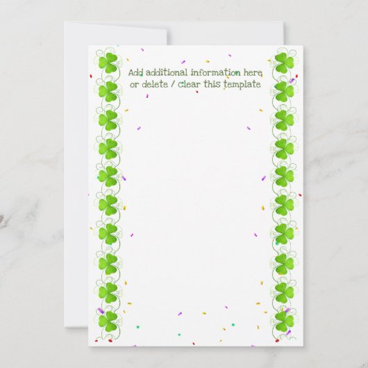 Eerste verjaardag kabouter gelukkige een klaver Ie Kaart (Achterkant)