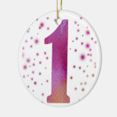 Eerste verjaardag keramisch ornament (Links)