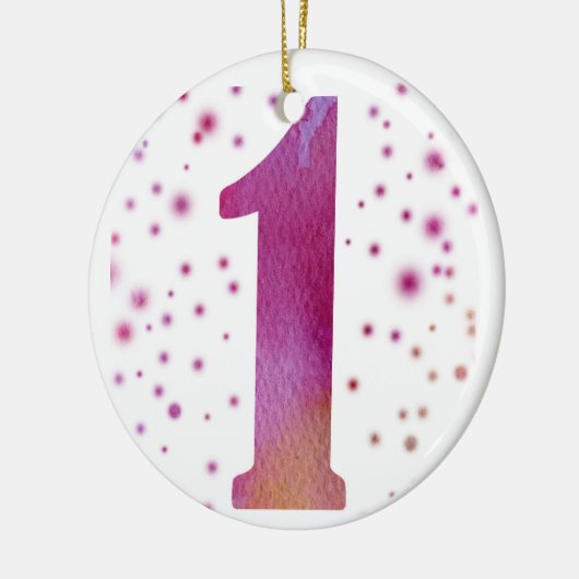 Eerste verjaardag keramisch ornament (Links)