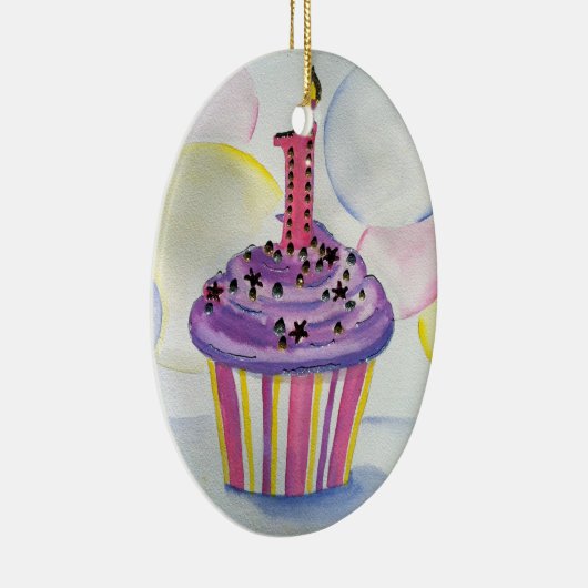 Eerste verjaardag keramisch ornament (Rechts)