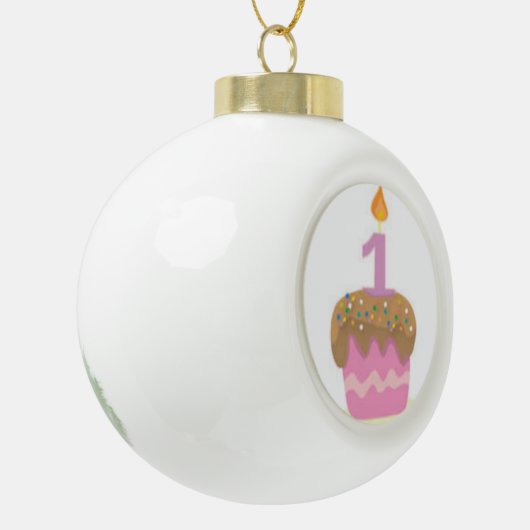 eerste verjaardag keramische bal ornament (Links)