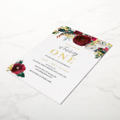 Eerste verjaardag kerstdag goudbraal meisje folie uitnodiging (Gedraaid)