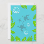 Eerste verjaardag kikkikkerfamilie in een vijvers  kaart (Achterkant)