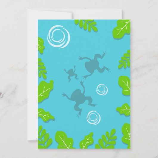 Eerste verjaardag kikkikkerfamilie in een vijvers  kaart (Achterkant)