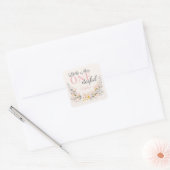 Eerste Verjaardag kleine miss een-derful bloemen g Vierkante Sticker (Envelop)