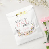Eerste Verjaardag kleine miss one-derful floral Bedankzakje (Gezegeld)