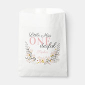 Eerste Verjaardag kleine miss one-derful floral Bedankzakje (Voorkant)