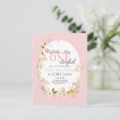 Eerste Verjaardag kleine miss one-derful uitnodigi Briefkaart (Staand voorkant)