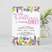 Eerste verjaardag Kleine wilde bloem Bloemenmeisje Kaart (Staand voorkant)