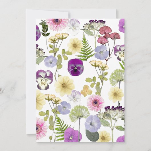 Eerste verjaardag Kleine wilde bloem Bloemenmeisje Kaart (Achterkant)