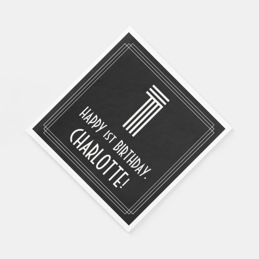 Eerste verjaardag: Kunst Deco Geïnspireerde kijk " Servet (Hoek)