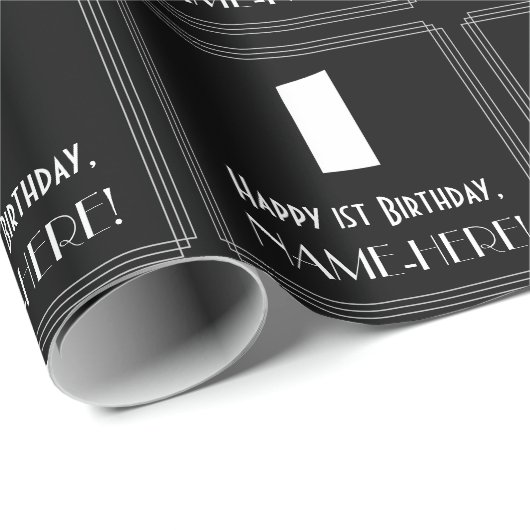 Eerste verjaardag: Kunst Deco Geïnspireerde look " Cadeaupapier (Rol Hoek)