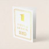 Eerste verjaardag: Kunst Deco Geïnspireerde look " Folie Kaarten (Voorkant)