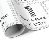 Eerste verjaardag: Kunst Deco Geïnspireerde stijl Cadeaupapier (Rol Hoek)