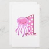 Eerste verjaardag kwallen briefpapier (Voorkant / Achterkant)