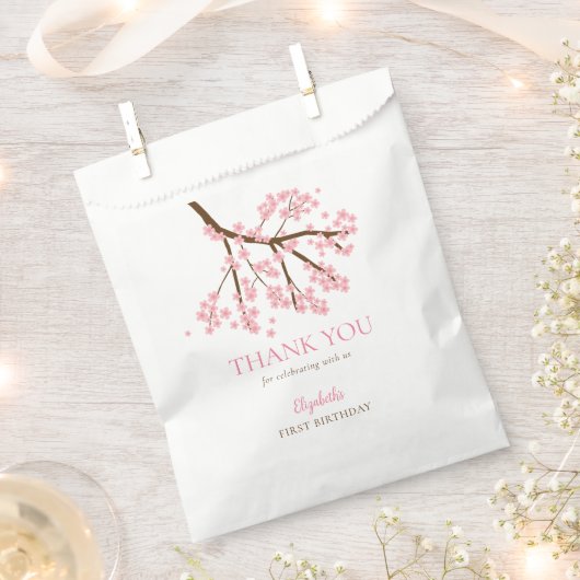 Eerste Verjaardag Lente Kersenbloesems Bloemen Blo Bedankzakje (Geknipt)