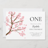Eerste Verjaardag Lente Kersenbloesems Bloemen Blo Kaart (Voorkant)
