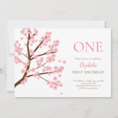 Eerste Verjaardag Lente Kersenbloesems Bloemen Blo Kaart (Voorkant)