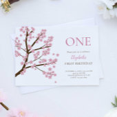 Eerste Verjaardag Lente Kersenbloesems Bloemen Blo Kaart