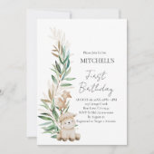 Eerste verjaardag lief klein lamsje groen foto kaart (Voorkant)