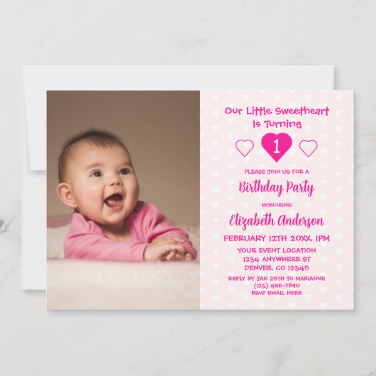 Eerste verjaardag lieve schat kaart (Voorkant)