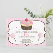 Eerste verjaardag Little Cupcake Candy land Kaart (Staand voorkant)