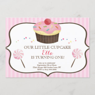 Eerste verjaardag Little Cupcake Candy land Kaart