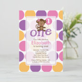 Eerste verjaardag Little Monkey Birthday Uitnodigi Kaart (Staand voorkant)