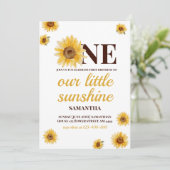 Eerste verjaardag Little Sunshine Sunflower Custom Kaart (Staand voorkant)