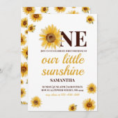 Eerste verjaardag Little Sunshine Sunflower Custom Kaart (Voorkant / Achterkant)