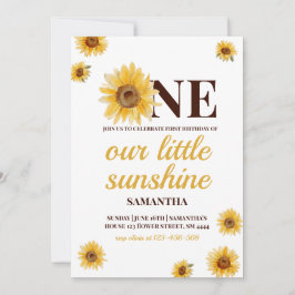 Eerste verjaardag Little Sunshine Sunflower Custom Kaart