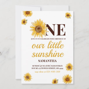 Eerste verjaardag Little Sunshine Sunflower Custom Kaart