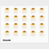 Eerste verjaardag Little Sunshine Sunflower Dank j Ronde Sticker (Vel)
