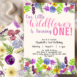 Eerste Verjaardag Little Wildflower Floral Girl Be Kaart