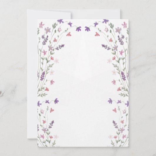 Eerste Verjaardag Little Wildflower Floral Girl Kaart (Achterkant)