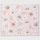 Eerste Verjaardag Lovebug Personaliseer Foto Wrapp Cadeaupapier (Vlak)