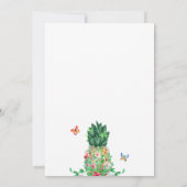 Eerste Verjaardag Luau Tropische Bloemen Ananas Kaart (Achterkant)