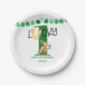Eerste verjaardag Lucky One Ierse Theme Party Papieren Bordje (Voorkant)