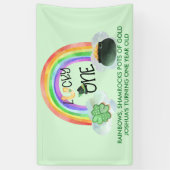Eerste verjaardag Lucky One Rainbow Shamrock Poem Spandoek (Verticaal)