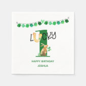 Eerste verjaardag Lucky One Shamrock Bunting & Rab Servet (Voorkant)