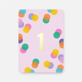 Eerste verjaardag meisje confetti roze goud folie uitnodiging