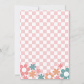 Eerste Verjaardag Meisje Daisy Groovy One Uitnodig Kaart (Achterkant)