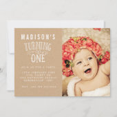 Eerste verjaardag meisje gepersonaliseerd nummer f kaart (Voorkant)