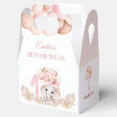 Eerste verjaardag meisje olifant roze ballonnen kl bedankdoosjes (Geopend)
