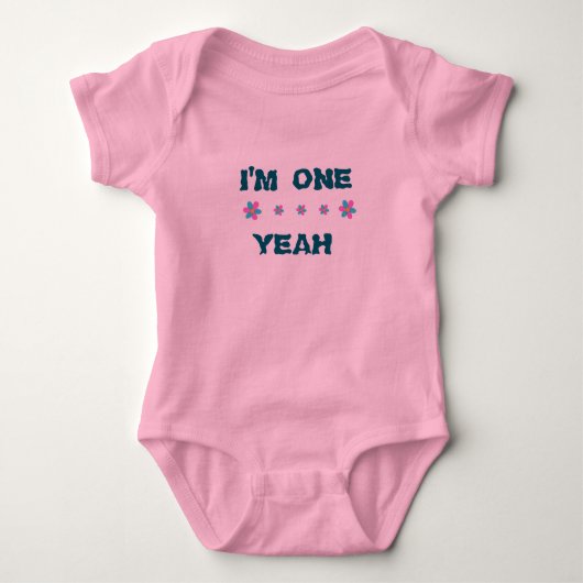 Eerste verjaardag meisje roze romper (Voorkant)