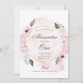 Eerste Verjaardag Meisje  Rozen Kaart (Voorkant)